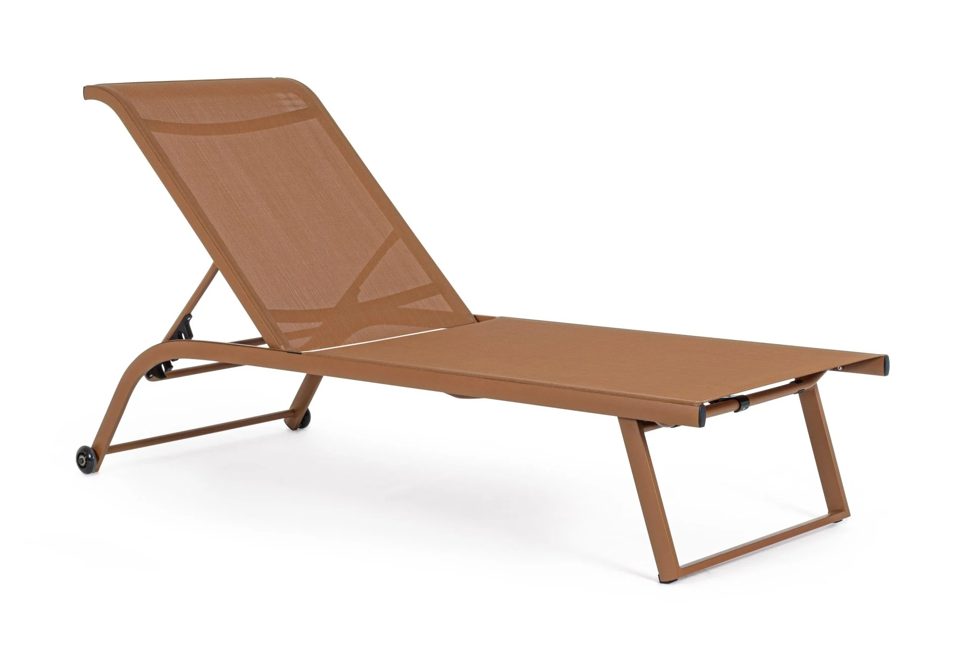 Gartenliege Taylor 2er-Set aus Aluminium, modern mit verstellbarer Rückenlehne, braun Pecan