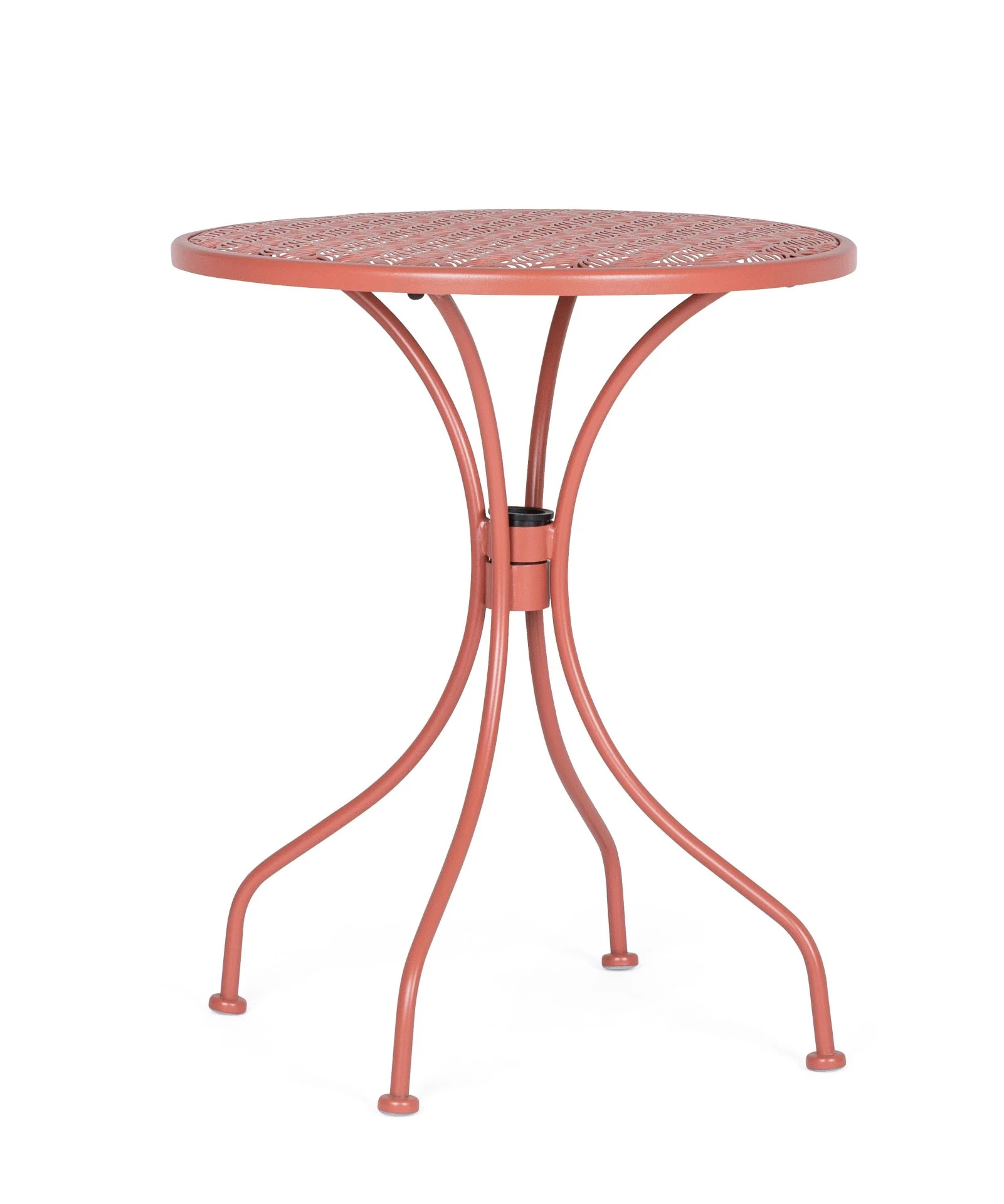 Gartentisch Lizette aus Metall, klassisch rund, bitterrot, pulverbeschichtet, für 2–3 Personen - Bizzotto