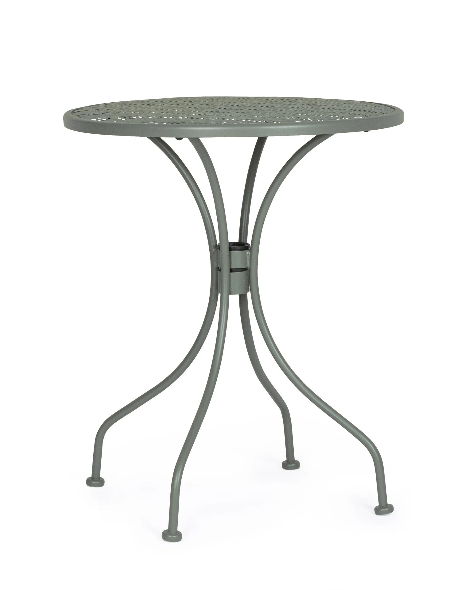 Gartentisch Lizette aus Metall, klassisch rundes Design, dark olive, outdoor geeignet, für 2–3 Personen - Bizzotto