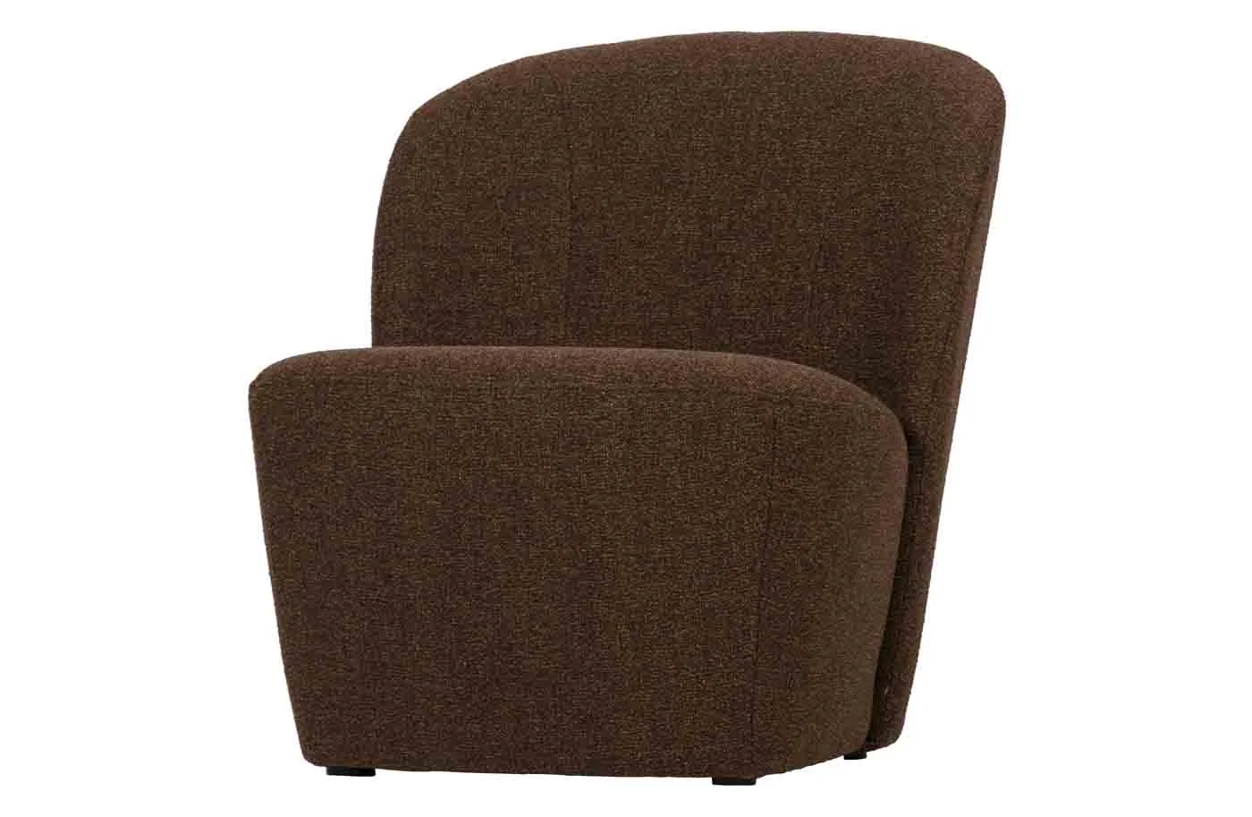 Sessel Lofty Stoffbezug, modern und gepolstert, Braun Dunkelbraun, komfortables Rückenkissen - VTwonen