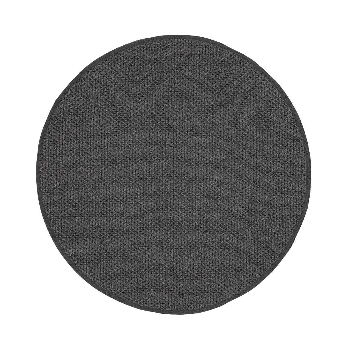 Outdoor-Teppich Daya Rund aus Kunststoff, modern, dunkelgrau, Ø 200 cm, robust und pflegeleicht
