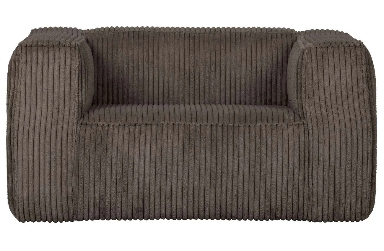 Sessel Bean mit Cordbezug, weicher Rippenstoff, modernes Design, braun, bequem gepolstert - Woood