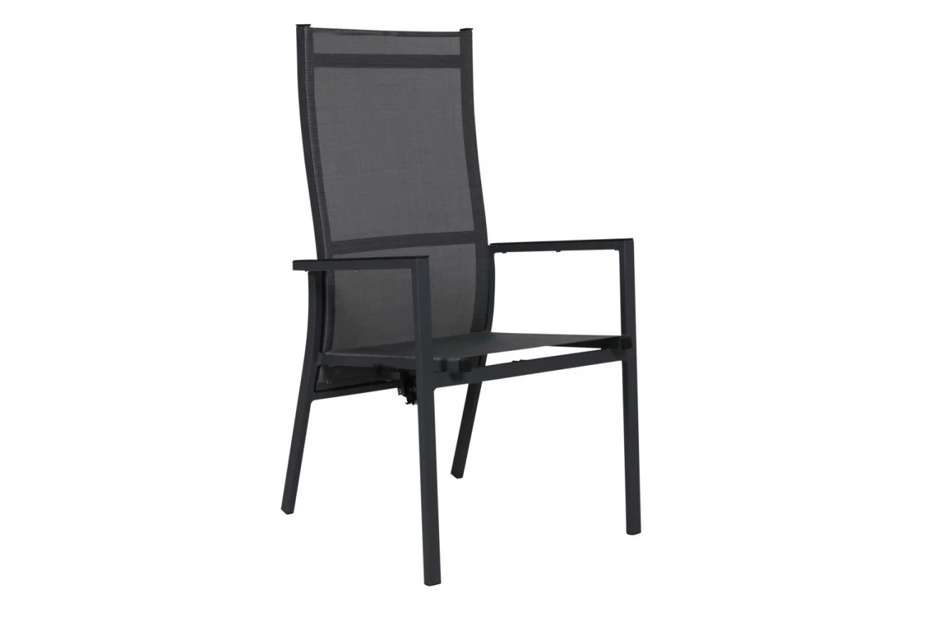 Gartenstuhl Avanti aus Textilene und Aluminium, modern, verstellbare Rückenlehne, anthrazit - Brafab