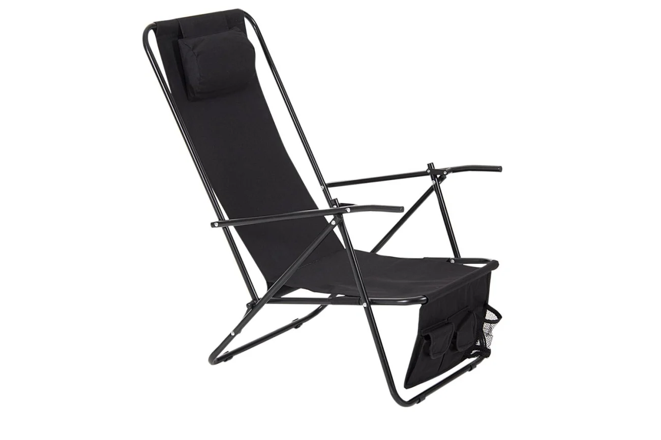 Gartenliegestuhl Colorado von Brafab aus Aluminium, klassisches Design, schwarz, robust und pflegeleicht