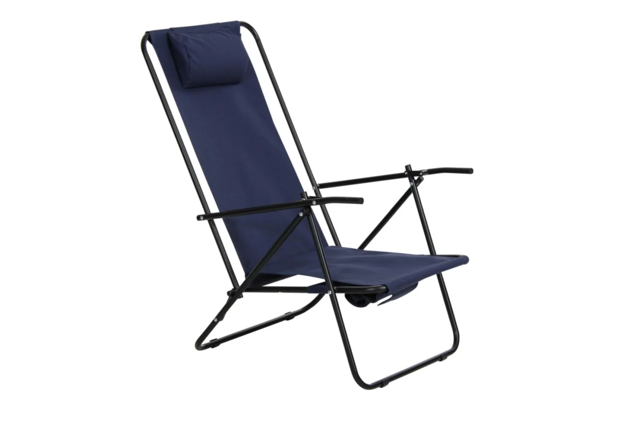 Gartenliegestuhl Colorado von Brafab aus Aluminium, klassisch, blau, leicht und pflegeleicht
