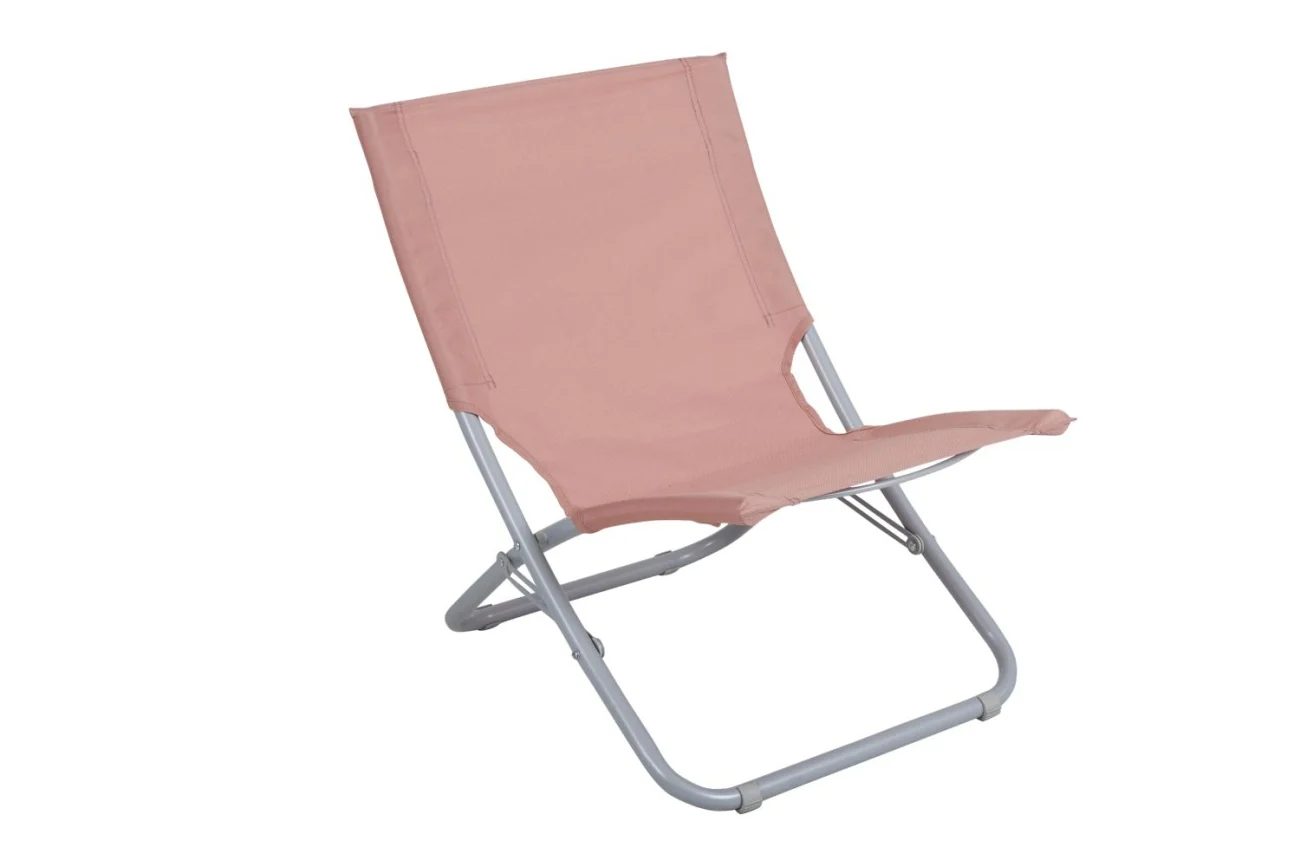 Liegestuhl Melodi von Brafab aus Aluminium und Stoff, modern klappbar, pink, leicht und robust