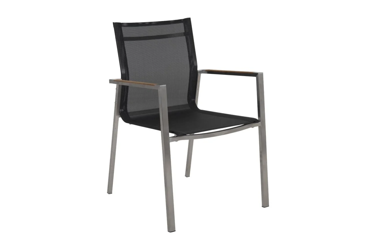 Gartenstuhl Naos aus Aluminium, modern, dunkelgrau, Brafab, wetterfest für Deinen Outdoor-Bereich