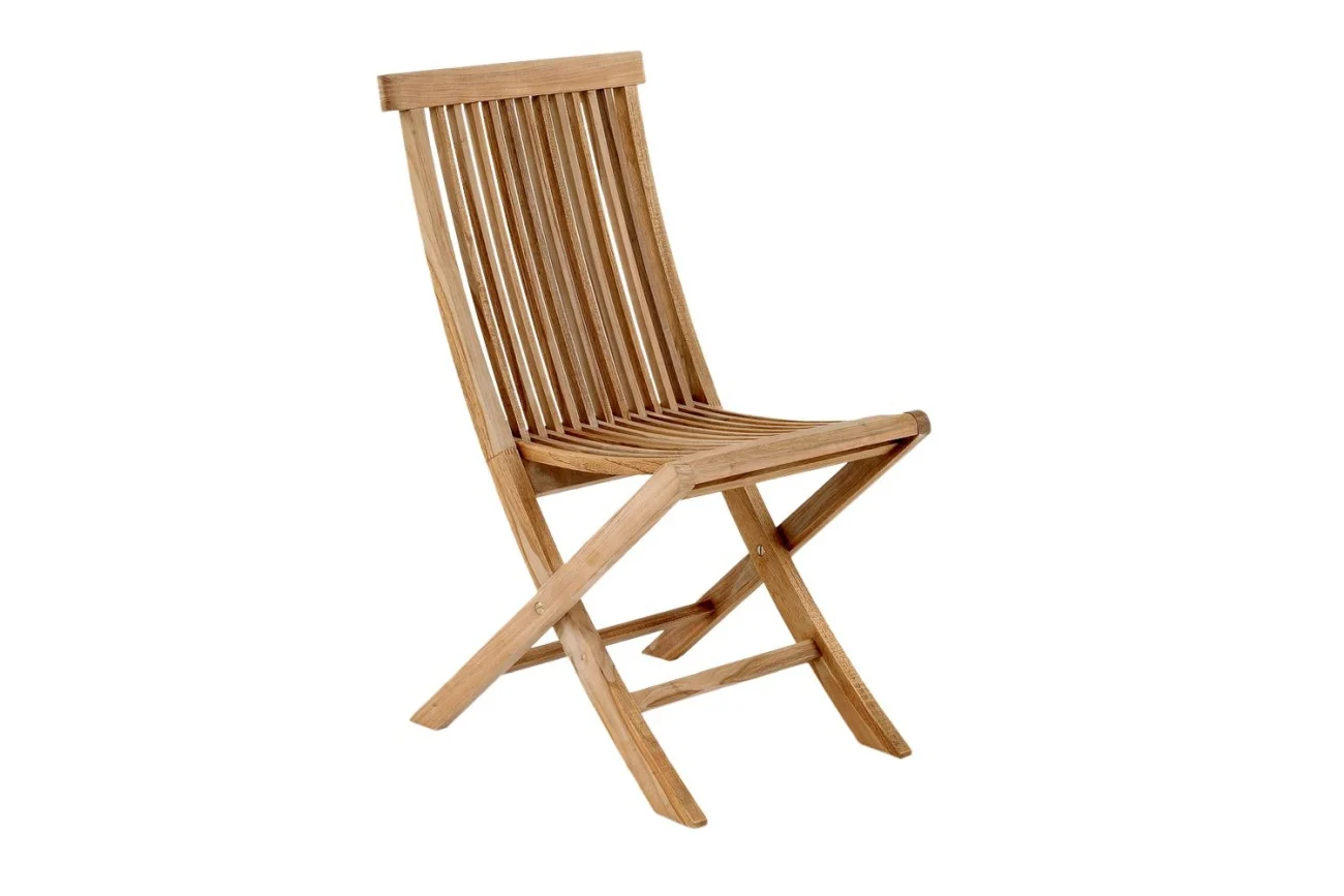 Gartenstuhl Turin aus Teakholz, klassisch, ohne Armlehne, natur, für Outdoor - Brafab