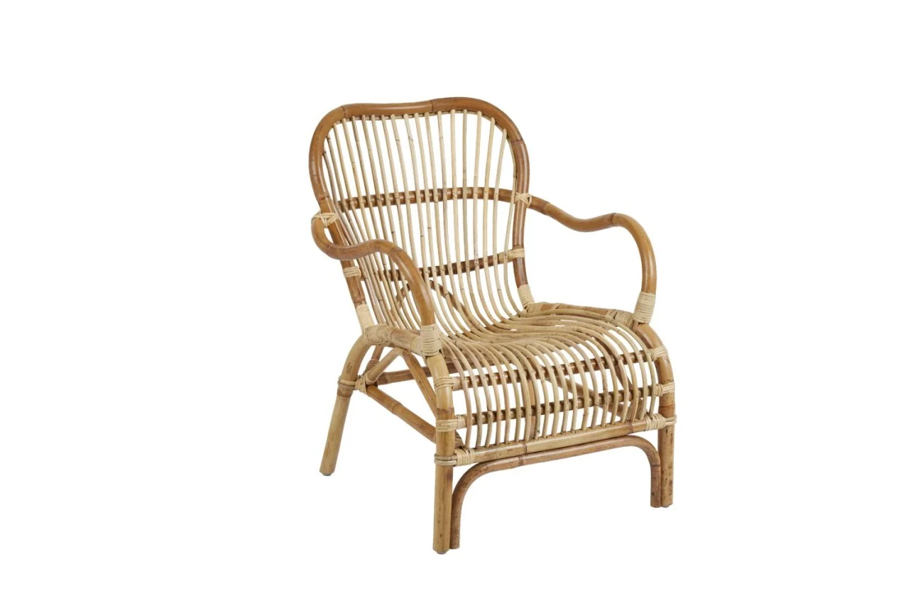 Gartensessel Vallda mit Armlehne aus Rattan, Boho Stil, natur, ideal für Outdoor - Brafab