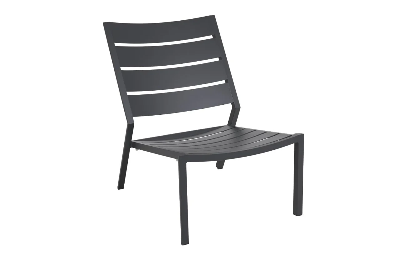 Gartensessel Delia aus Aluminium, modern, anthrazit, stapelbar, pflegeleicht, von Brafab