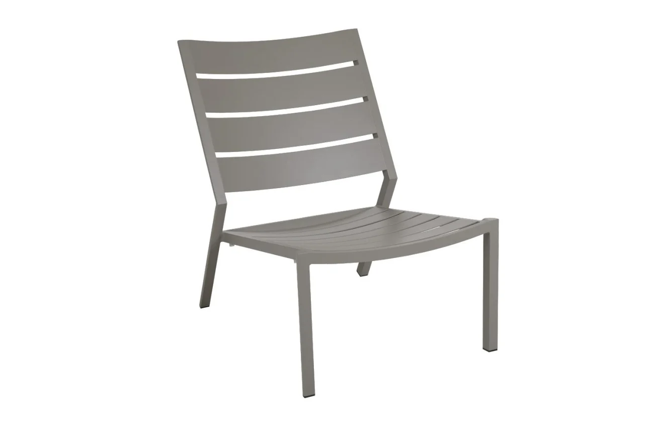Gartensessel Delia aus Aluminium, moderner Outdoor-Stil, Beige, stapelbar und pflegeleicht