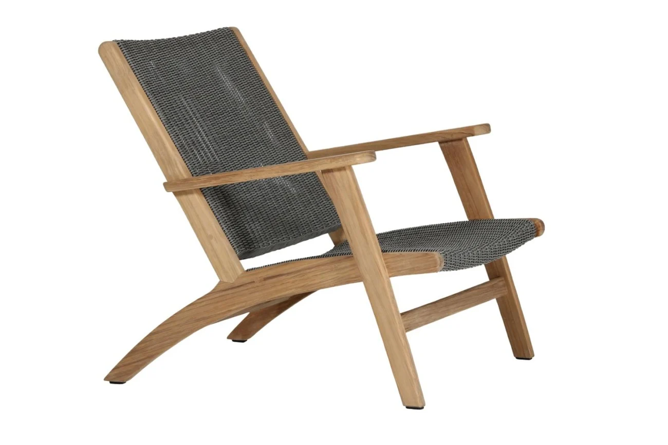 Gartensessel Kira aus Teakholz, skandinavischer Stil, Natur Grau, Outdoor geeignet - Brafab