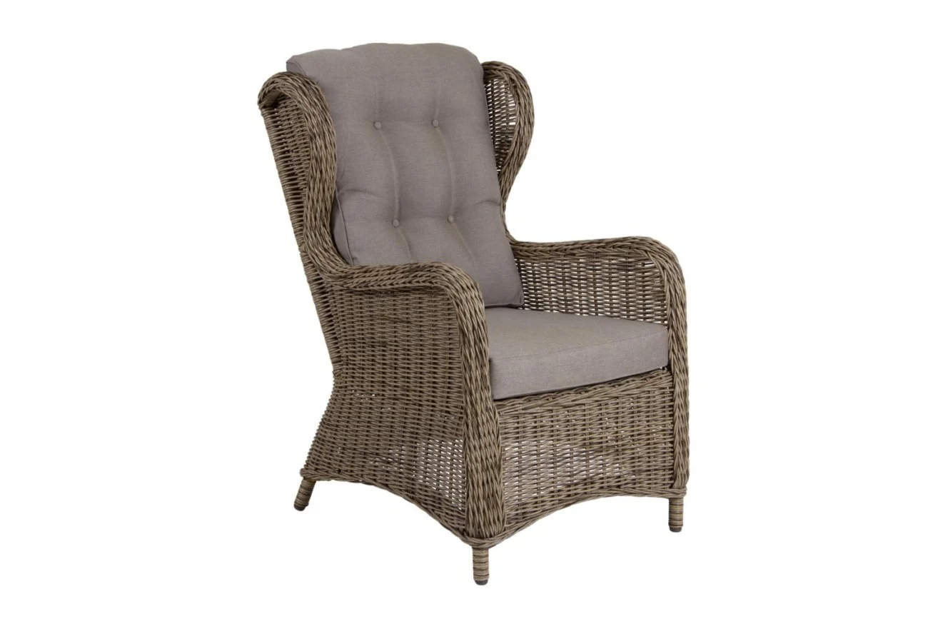 Gartensessel Rosita von Brafab aus Kunst-Rattan mit Outdoor-Kissen, klassisch, natur, bequem und pflegeleicht