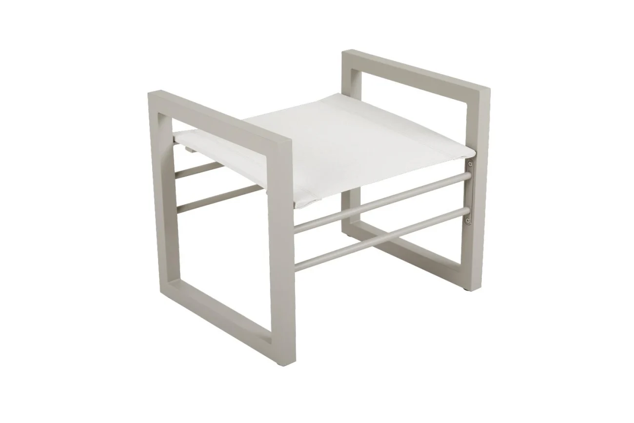 Gartenhocker Vevi aus Aluminium, modern und wetterfest, in Beige, ideal für Outdoor - Brafab
