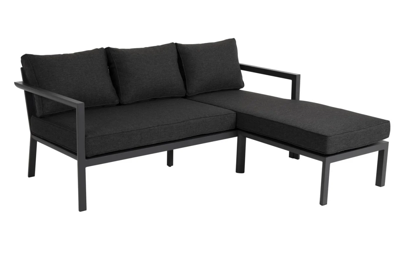 Gartenecksofa Delia von Brafab aus Aluminium und Olefin-Stoff, modern, anthrazit, inkl. Kissen