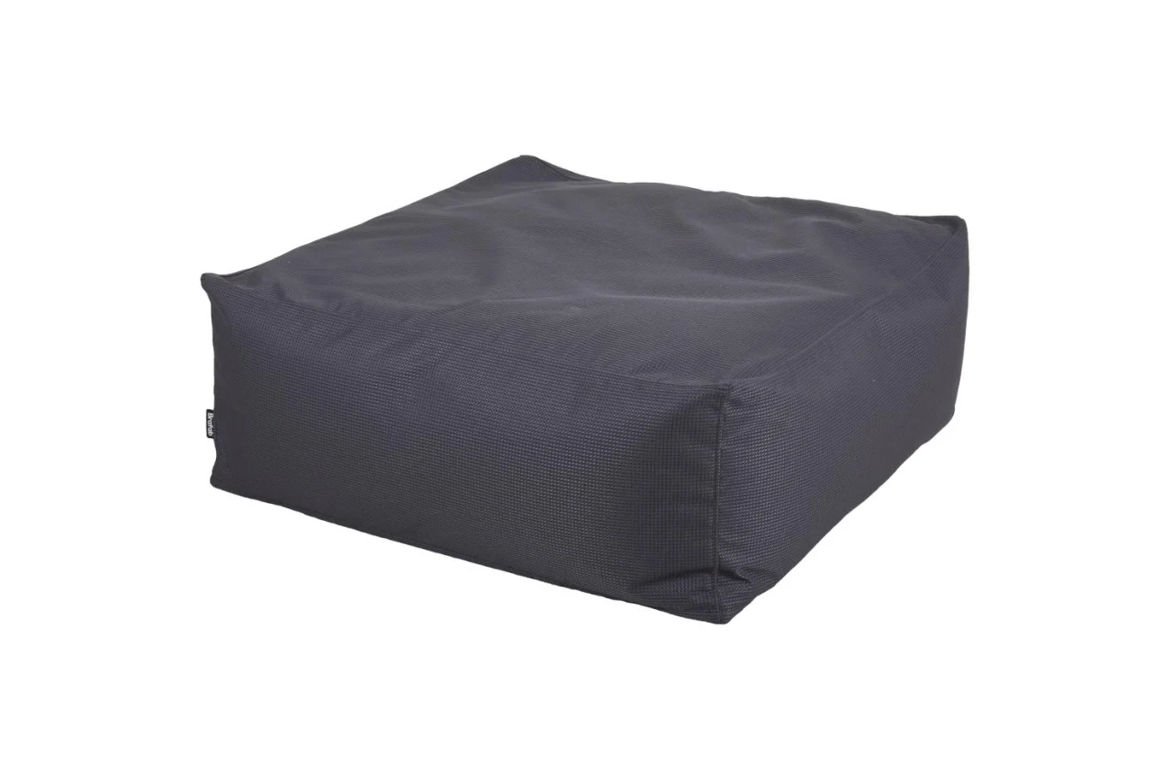 Gartenpouf Galloway Stool von Brafab aus wetterfestem Olefin-Stoff, modern, quadratisch, grau