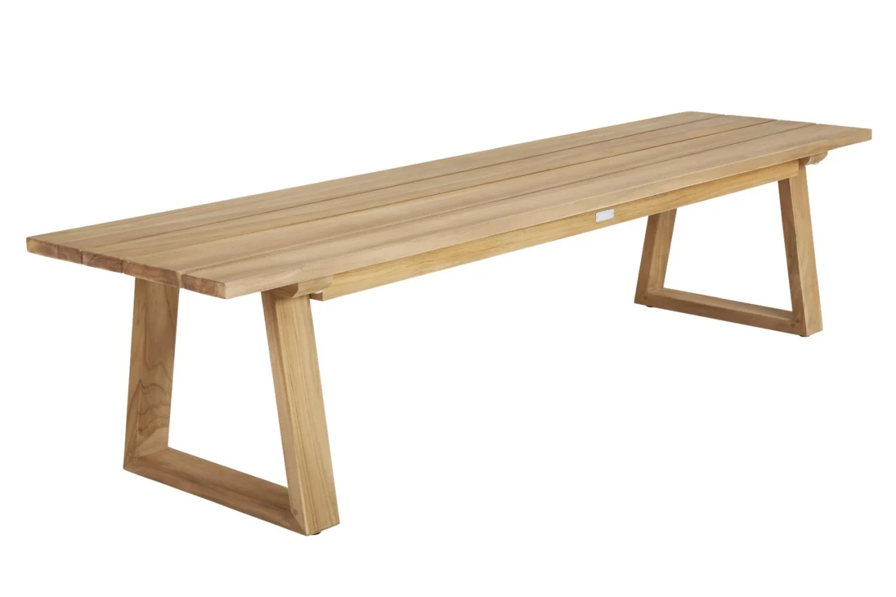 Gartenbank Laurion von Brafab aus Teakholz, modern skandinavisch, natur, 180 cm, für 3–4 Personen