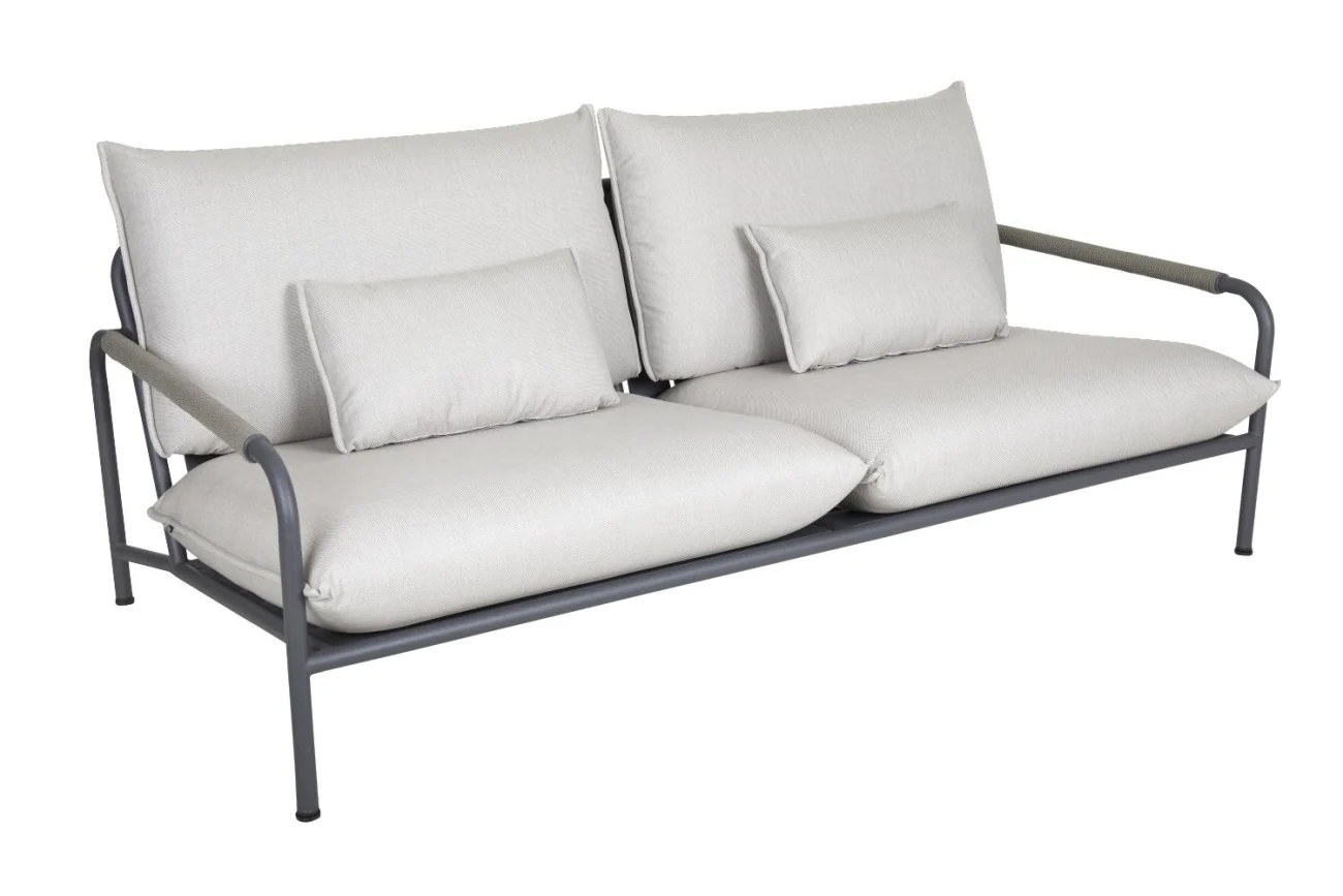 Gartensofa Lerberget von Brafab aus Aluminium, modern gepolstert, anthrazit, inkl. Kissen