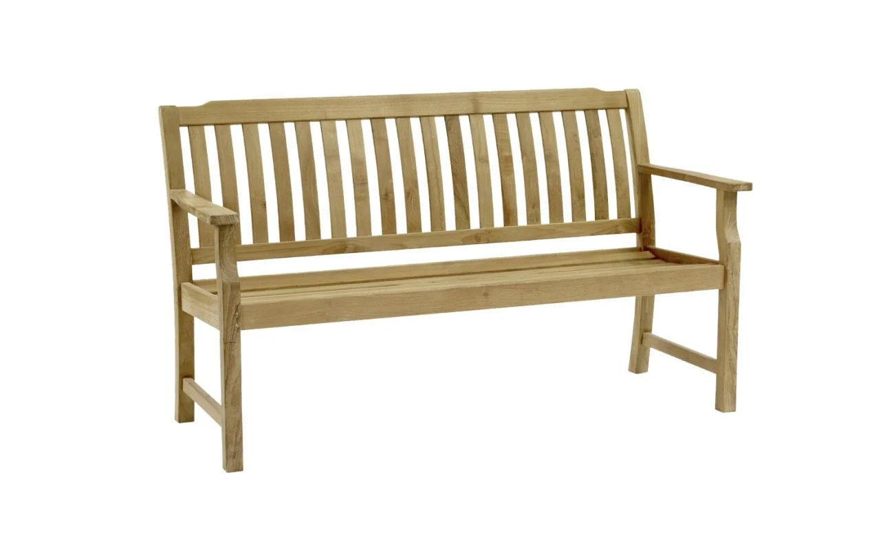 Gartenbank Nelson aus Teakholz, klassisch, natur, 2-3 Sitzplätze, Outdoor, Brafab
