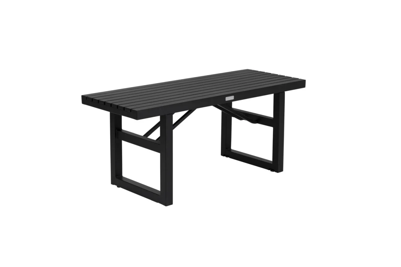 Gartenbank Vevi aus Aluminium, modern, 105 cm, in Schwarz, langlebig und pflegeleicht - Brafab