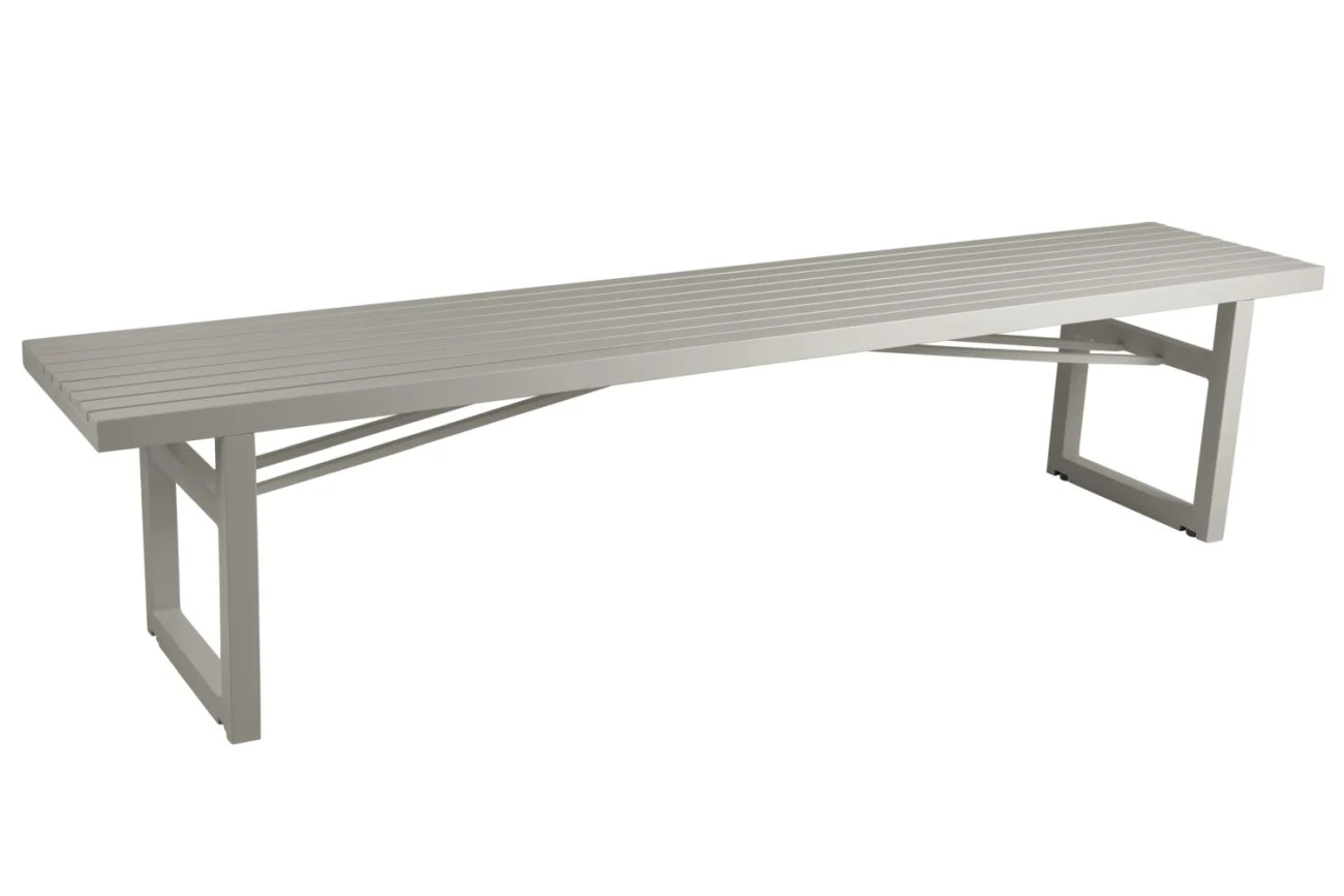 Gartenbank Vevi aus Aluminium, modern, Beige, 200 cm, für 3–4 Personen, pflegeleicht - Brafab