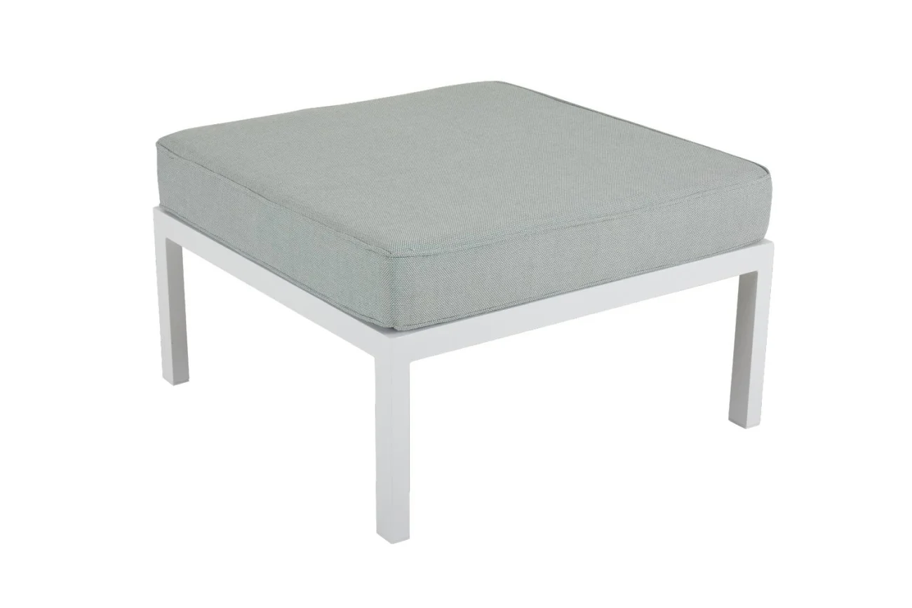 Gartenhocker Weldon mit Kissen aus Aluminium, modern, hellgrau, outdoor geeignet - Brafab
