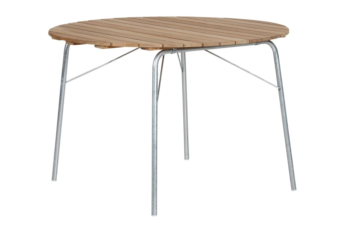 Gartenesstisch Classic aus Teakholz, modern rund, Natur, klappbar, für 4-6 Personen, Ø 110 cm