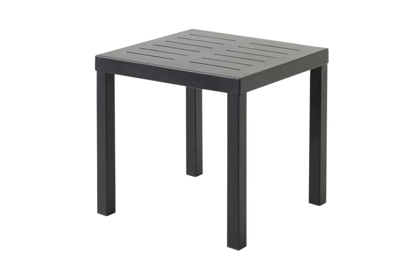 Gartenbeistelltisch Belfort aus Aluminium, modern, 50x50 cm, schwarz, pulverbeschichtet - Brafab