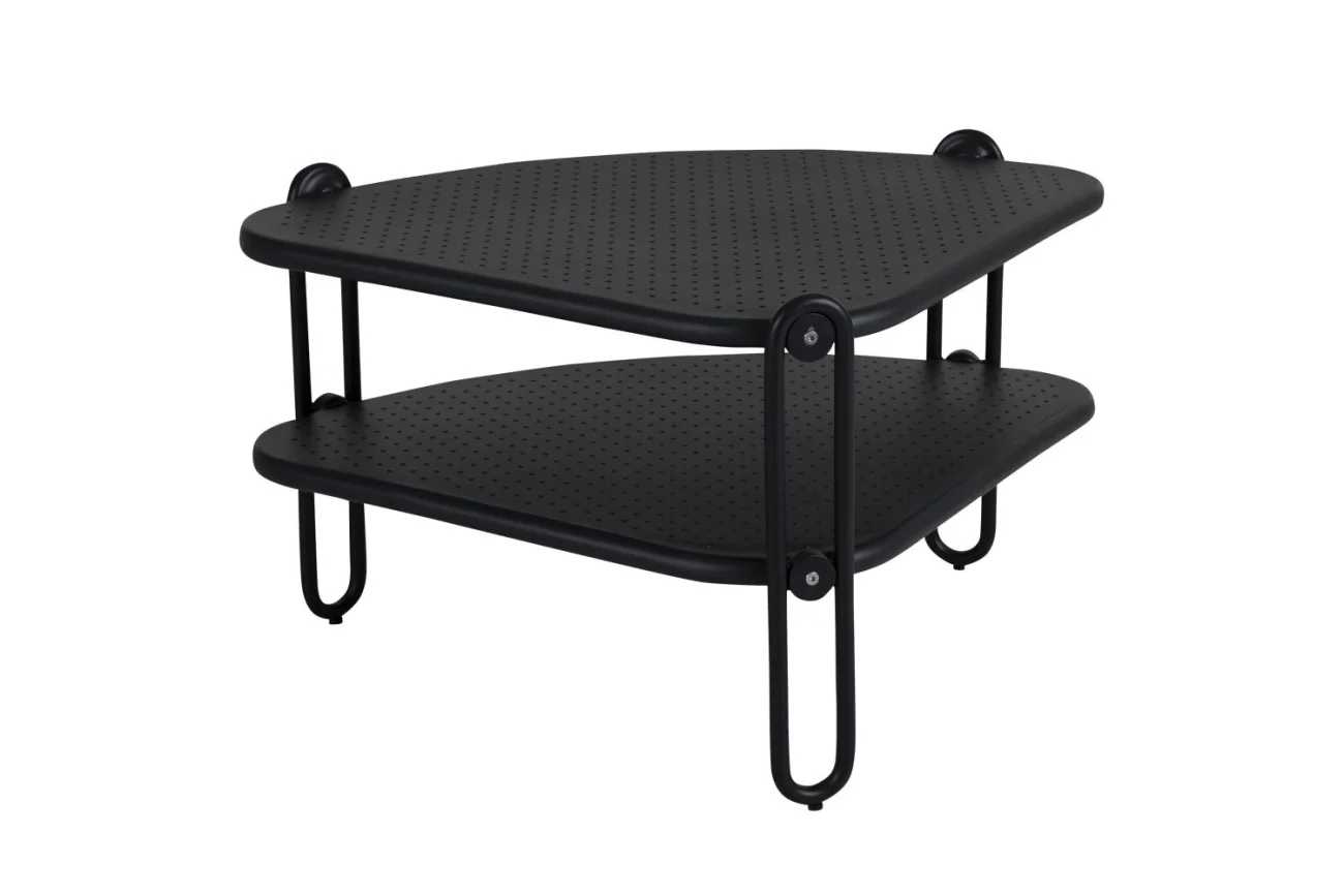 Gartencouchtisch Blixt aus Aluminium, modern, schwarz, 60x60 cm, von Brafab