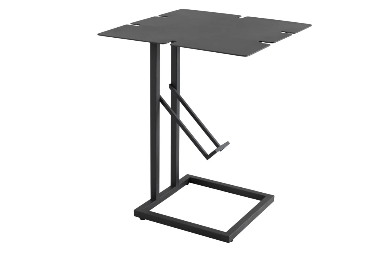 Gartenbeistelltisch Gonesse 42x42 cm von Brafab aus Aluminium, modern, anthrazit, quadratisch, outdoor