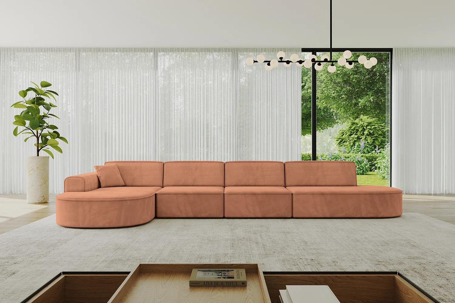 Ecksofa MARI-L3 Apricot - Kronos 41