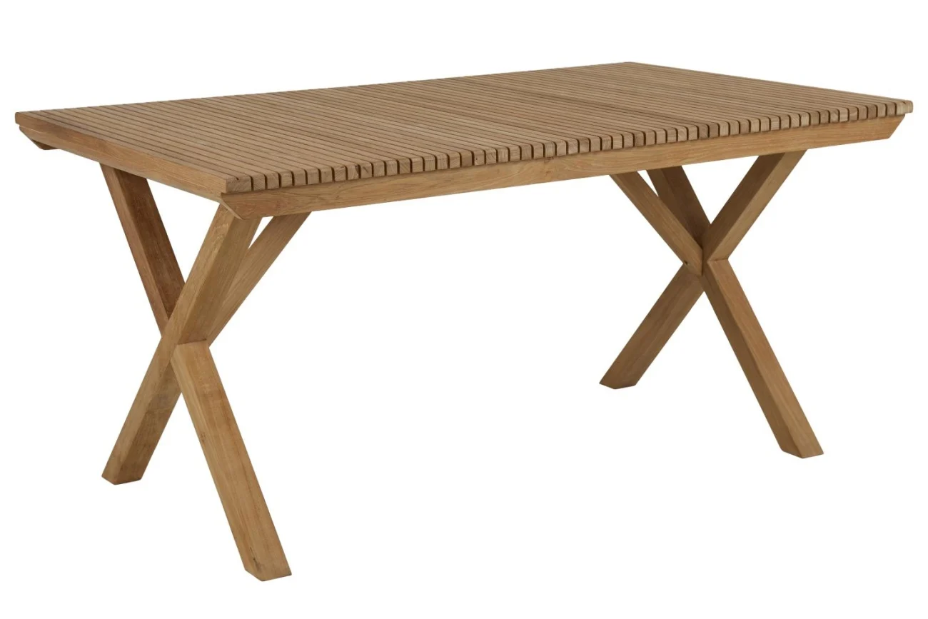 Gartenesstisch Julita aus Teakholz, modern, rechteckig, natur, 150 cm, für 4–6 Personen - Brafab