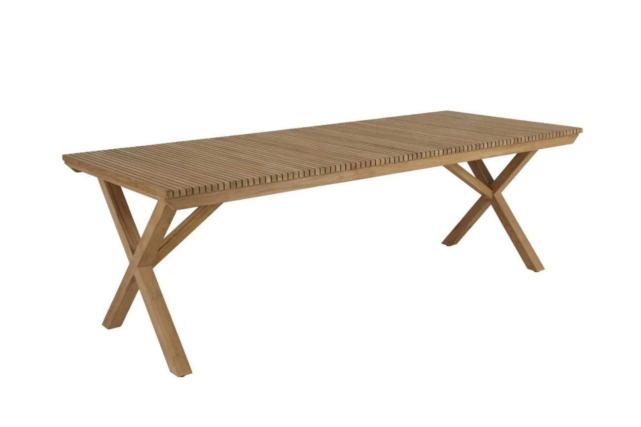 Gartenesstisch Julita aus Teakholz, modern rechteckig, natur, für 8–10 Personen, 220 cm - Brafab