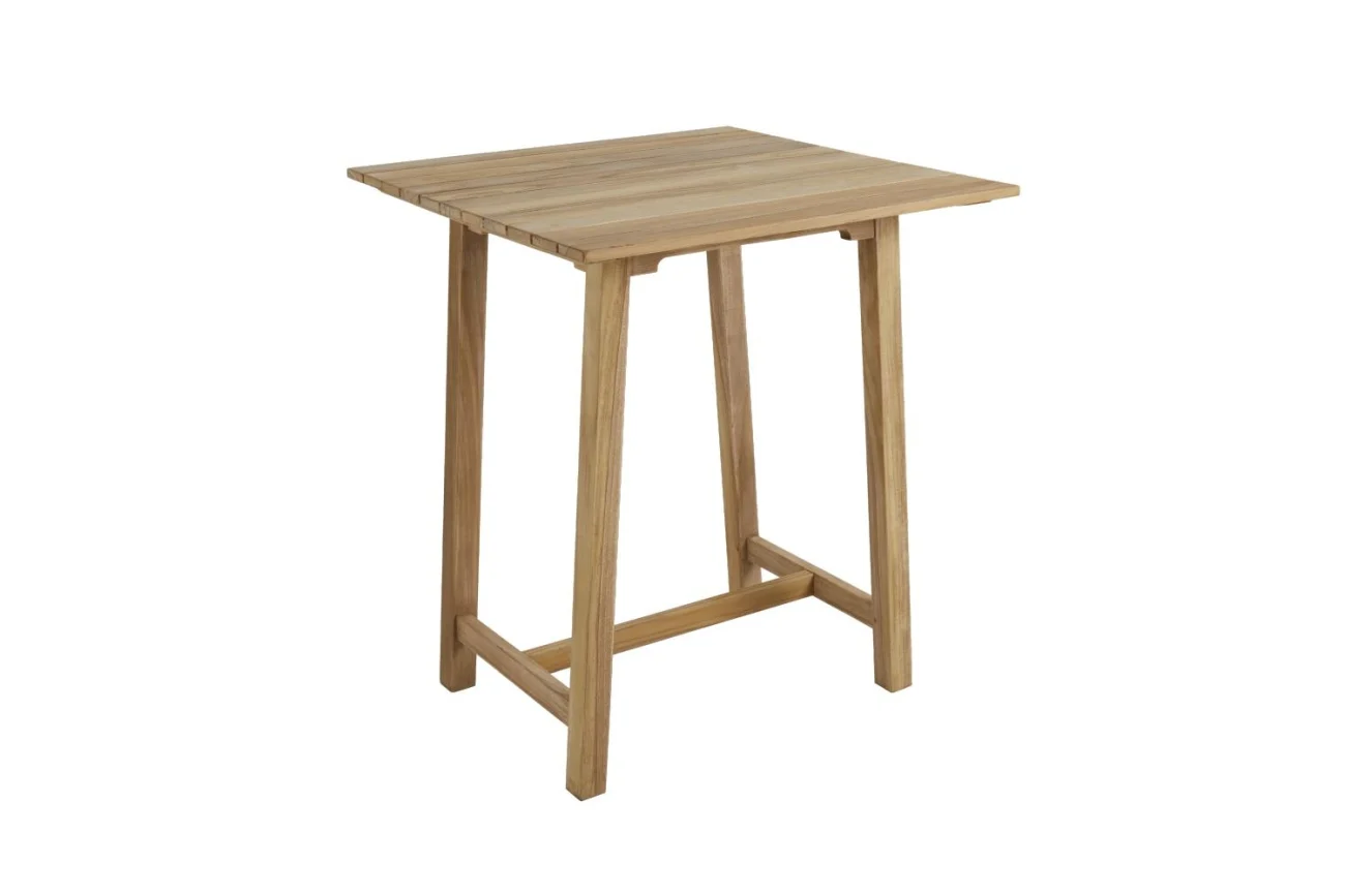 Gartenbartisch Keros aus Teakholz, klassisch, quadratisch, natur, 80x80 cm, für 2–4 Personen - Brafab