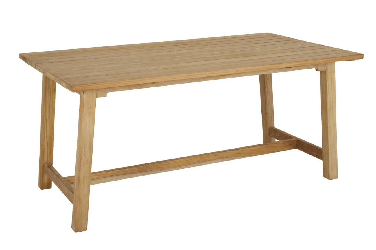 Gartenesstisch Keros aus Teakholz, klassisch rechteckig, natur, für 4–6 Personen, 160x90 cm - Brafab