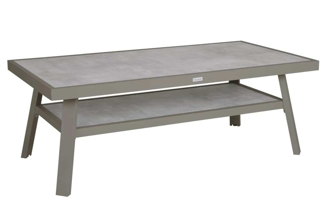 Gartencouchtisch Samvaro 140 cm von Brafab aus Aluminium und Glas, modern, beige – für Deinen Outdoor-Bereich