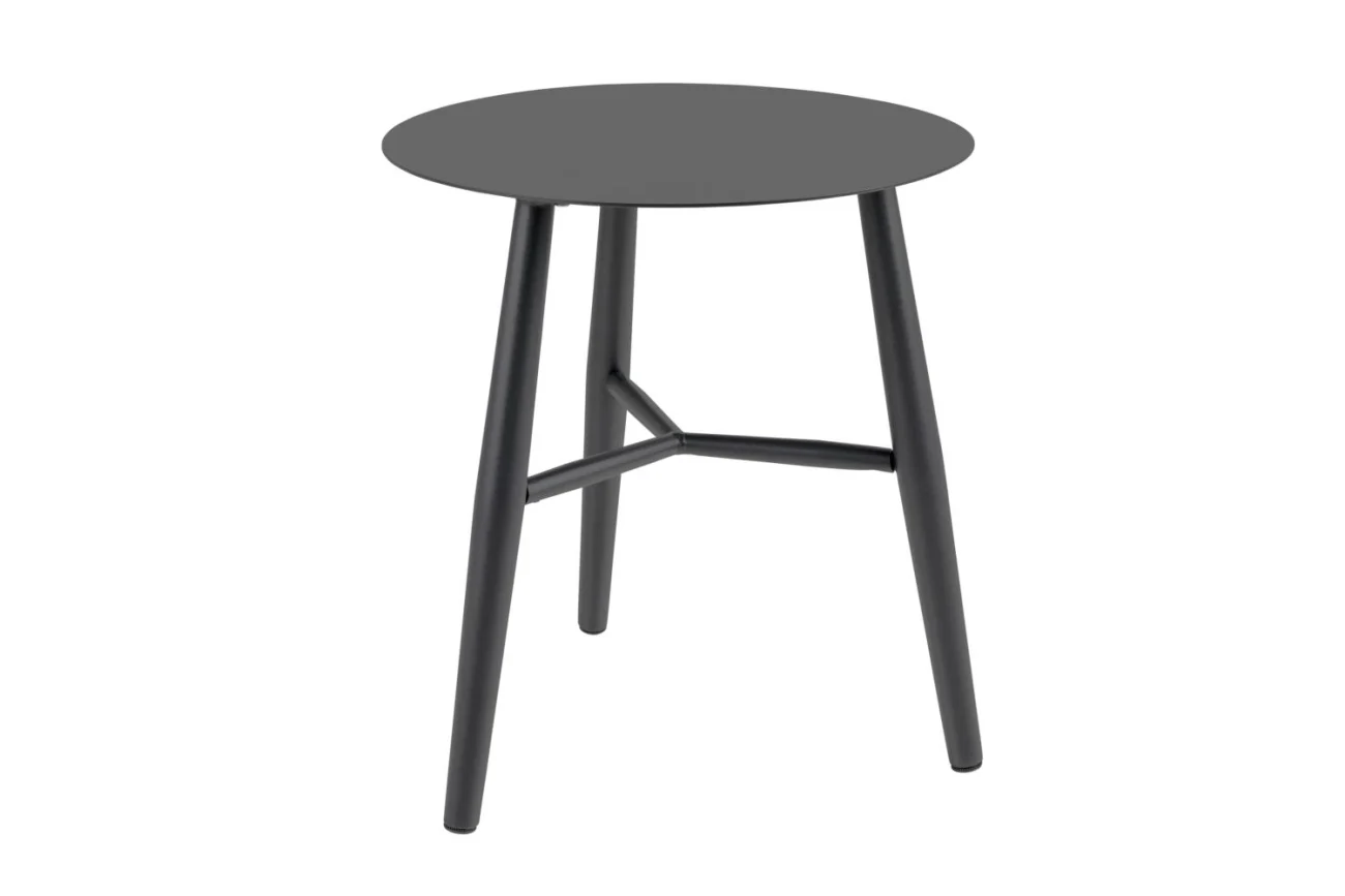 Gartenbeistelltisch Vannes aus Aluminium, modern, anthrazit, rund Ø 45 cm, pulverbeschichtet - Brafab