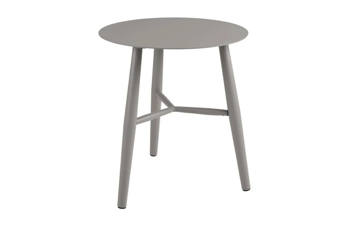 Gartenbeistelltisch Vannes aus Aluminium, modern, rund, beige, Ø 45 cm, pulverbeschichtet - Brafab