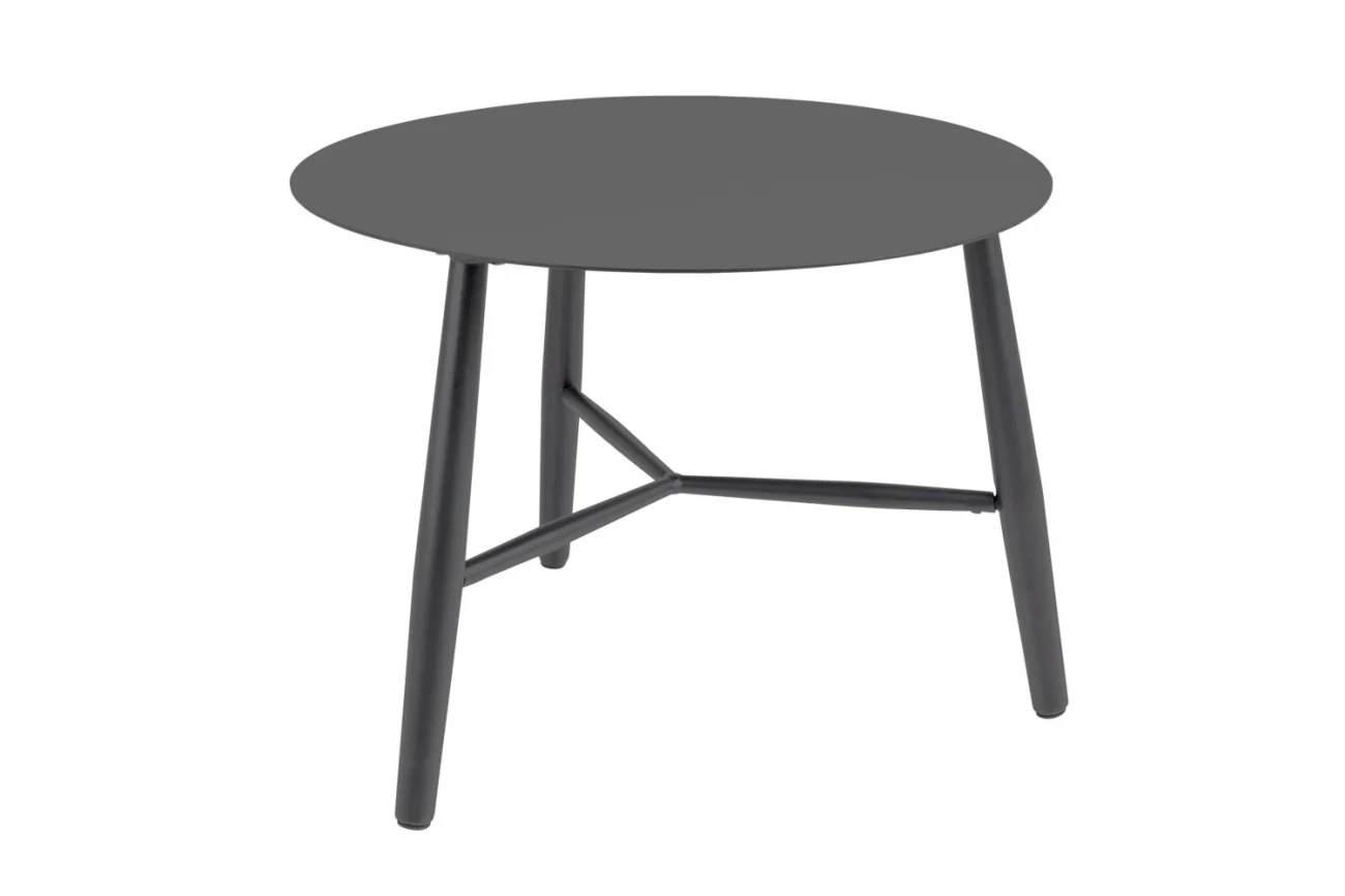 Gartencouchtisch Vannes aus Aluminium, modern und rund, anthrazit, Ø 60 cm, pflegeleicht - Brafab