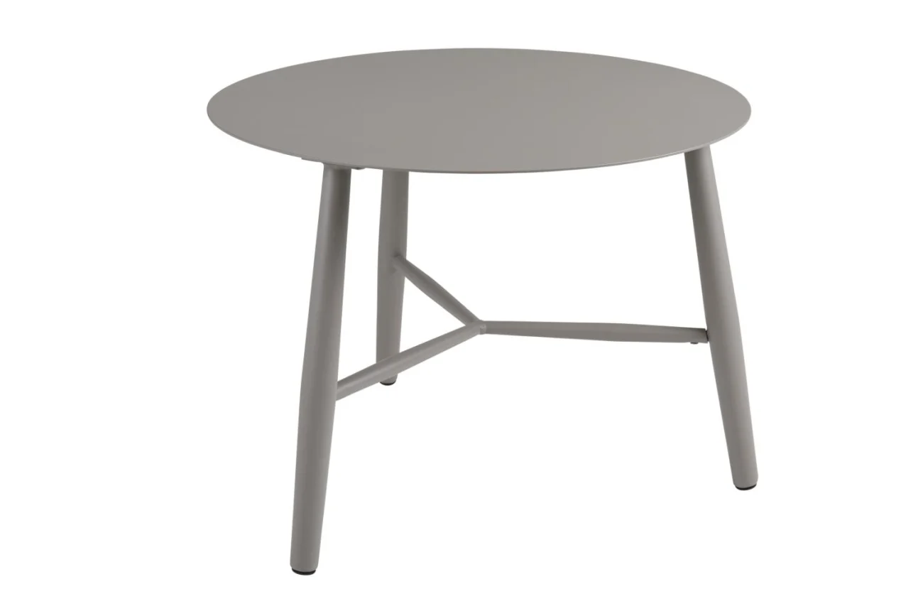 Gartencouchtisch Vannes aus Aluminium, modern, rund in Beige, Ø 60 cm, pflegeleicht - Brafab