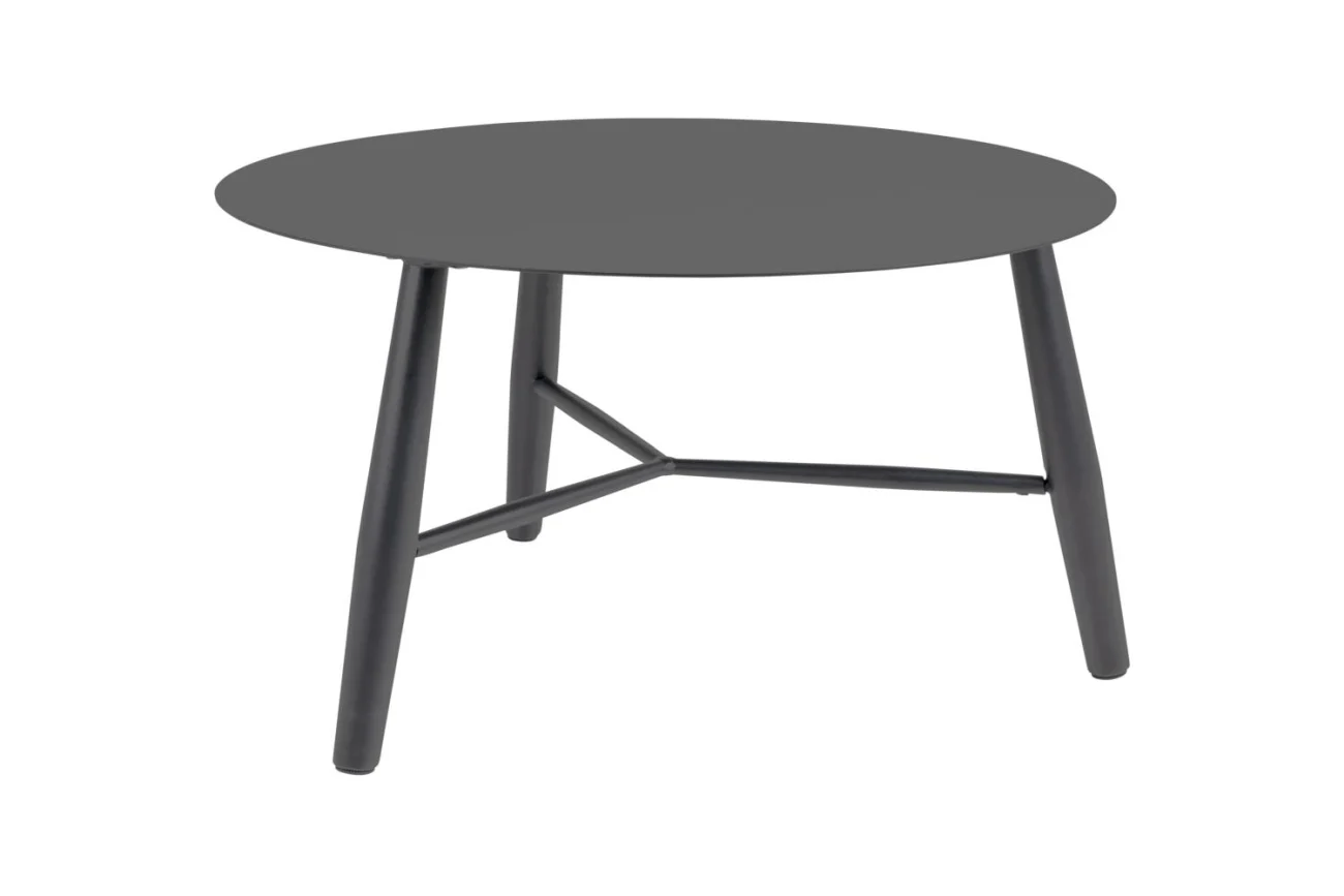 Gartencouchtisch Vannes aus Aluminium, modern, rund, anthrazit, Ø 75 cm, pulverbeschichtet - Brafab