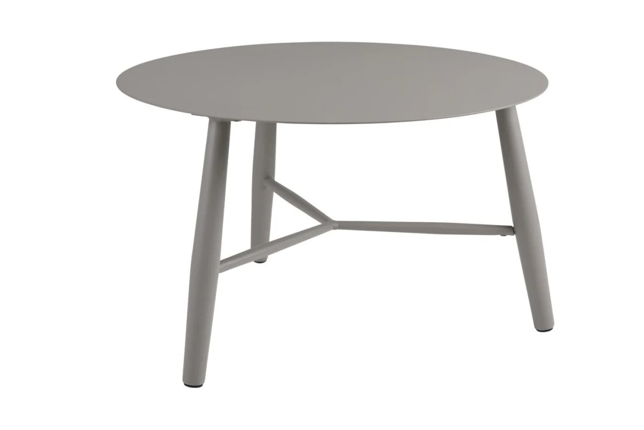 Gartencouchtisch Vannes aus Aluminium, modern, rund in Beige, Ø 75 cm, pflegeleicht - Brafab