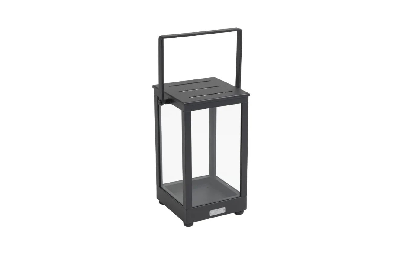 Windlicht Belfort aus Aluminium und Glas, modern, anthrazit, quadratisch, Small, Brafab