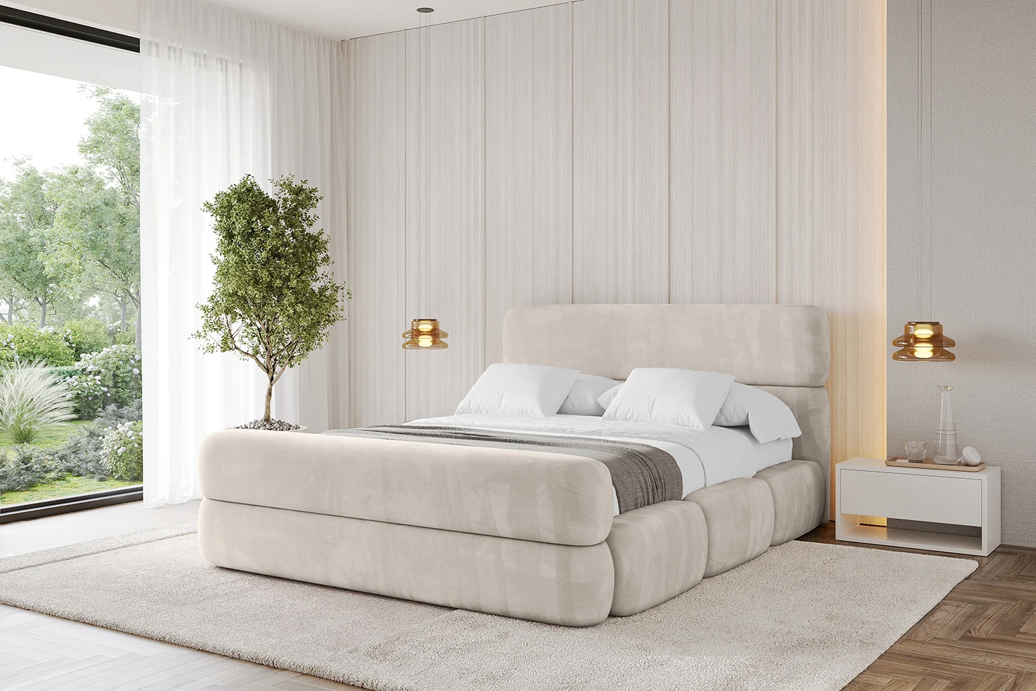 Polsterbett ELVA-Z Beige - Casablanca 2301 120x200 cm