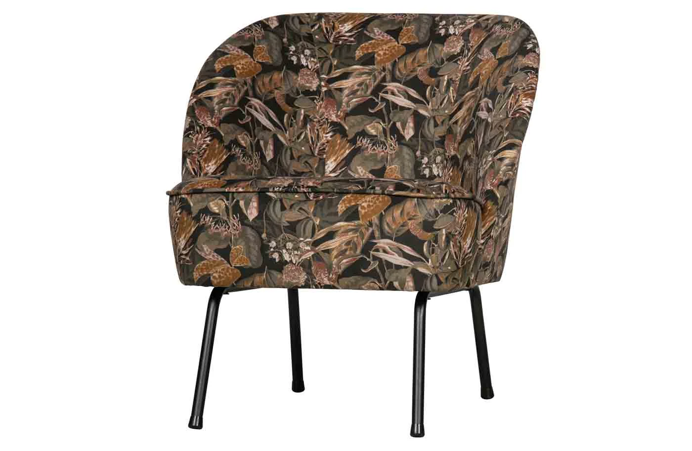 Sessel Vogue aus Samt, modernes Design, Bouquet Black, gepolstert und bequem für Dein Zuhause - Woood