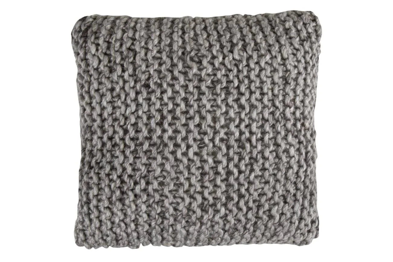 Kissen Pilas aus Wolle und Baumwolle, modern, hellgrau, 45x45 cm, komfortabel und pflegeleicht - Brafab