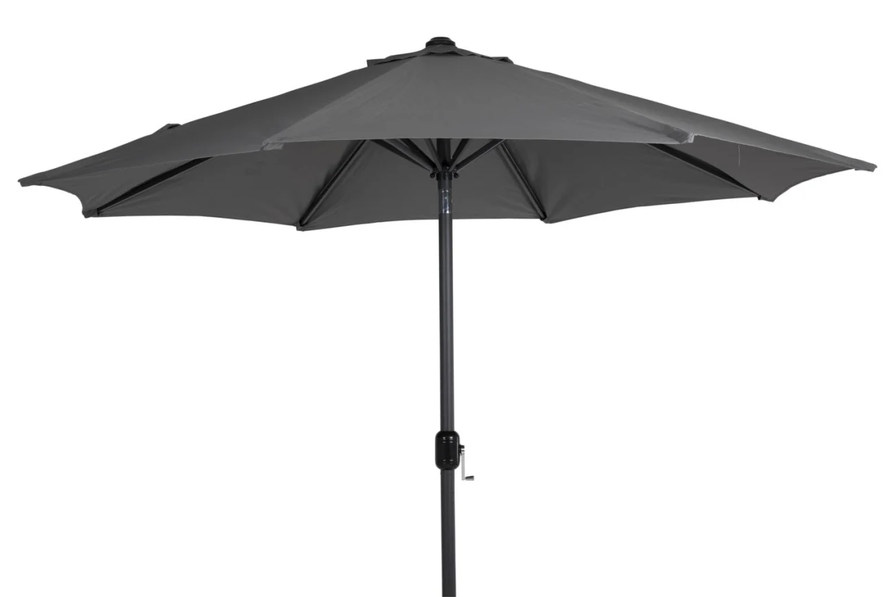 Sonnenschirm Cambre von Brafab aus Aluminium, modern mit winddichtem Kamin, Anthrazit/Grau, Ø 300 cm