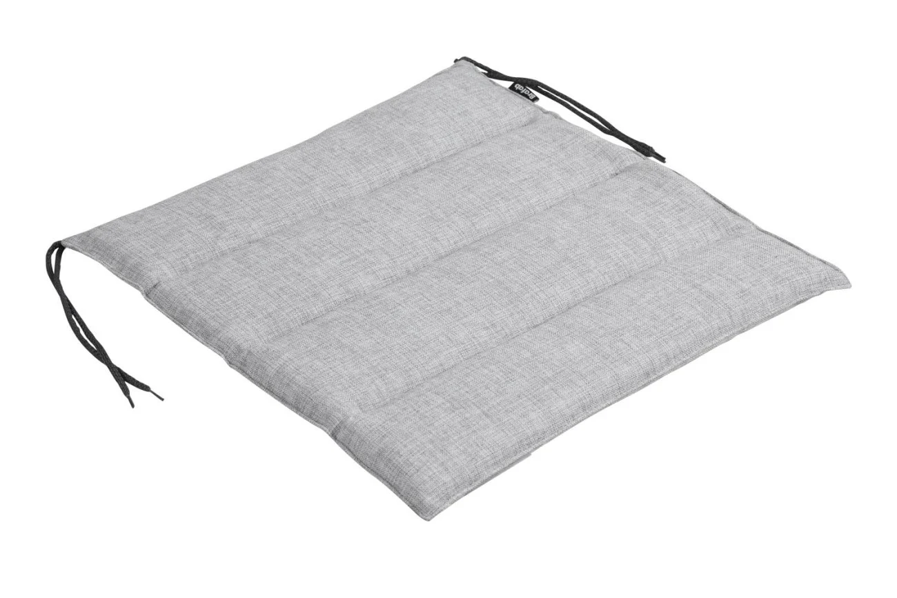 Sitzkissen Delia aus strapazierfähigem Stoff, modern, hellgrau, mit Bändern zur Befestigung - Brafab