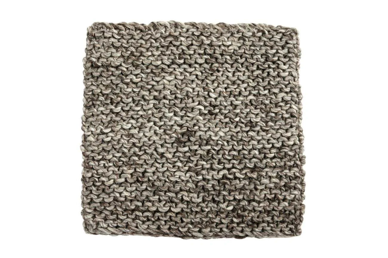 Sitzkissen Pego aus Wolle, modern und eckig, grau, komfortabler Bezug aus Baumwolle - Brafab