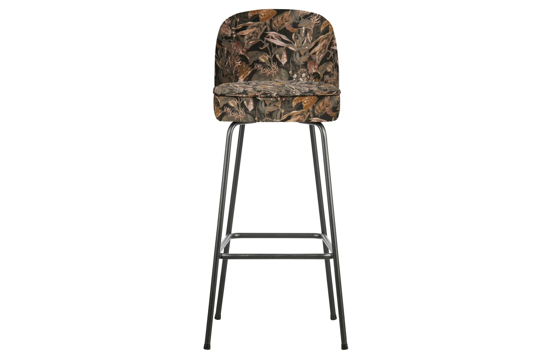 Barhocker Vogue aus Samt, modernes Design, gepolstert, Bouquet Schwarz, Metallgestell - Woood